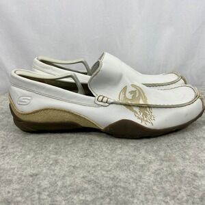 Skechers 90s Y2K Phoenix White Leather Slip On Dragon Loafers Mens 10.5